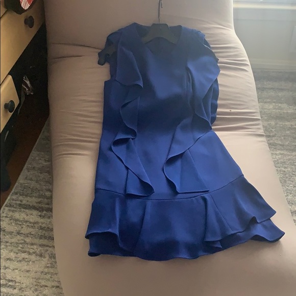 BCBG navy ruffle dress - Picture 2 of 3